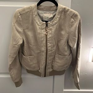 Anthropologie Hei Hei Faux Suede Bomber Jacket Size XS